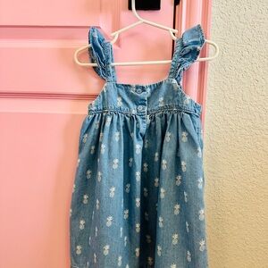 Blue Denim Dress with Pineapple Print